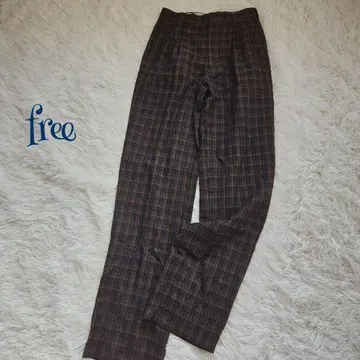 [ 빈티지 ] 울 100% 일본제 체크 무늬 팬츠 free 클래식