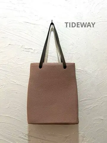 새상품급 TIDEWAY 타이드웨이 핑크 소가죽 천연 가죽 레더 일본제