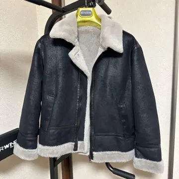 TOPTEN 가죽 보아 자켓 블랙 무스탕 자켓 한국