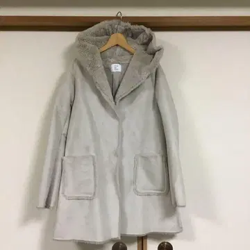 OLIVE des OLIVE 후드 부착 페이크 무스탕 코트