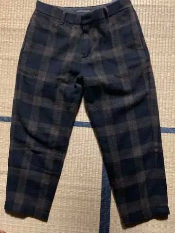 HARE 울 체크 크롭 팬츠