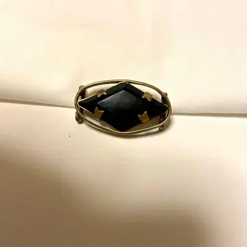 앤티크 오비 고정 띠 블랙 마름모꼴 유리와 놋쇠 프레임