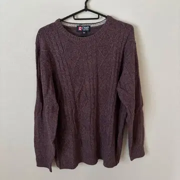 CHAPS 울 퍼플 브라운 니트 스웨터 LL