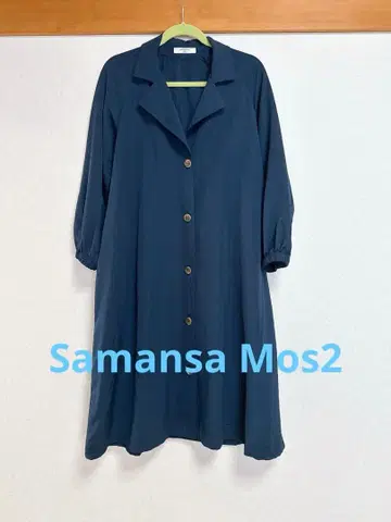 Samansa Mos2 네이비 코트 롱 코트
