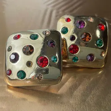 이탈리아 구매 앤티크 귀찌 빅 사이즈 골드 개성있는 컬러풀