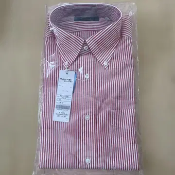 택 포함 새상품 가마쿠라 셔츠 빨간색 스트라이프 셔츠 38-82 사이즈