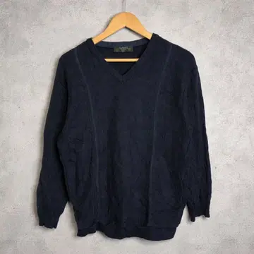 90's vintage Dunnes 스웨터 네이비 V넥 캐주얼