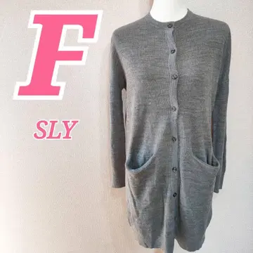 SLY 스라이 그레이 롱 니트 가디건 캐주얼 모노톤