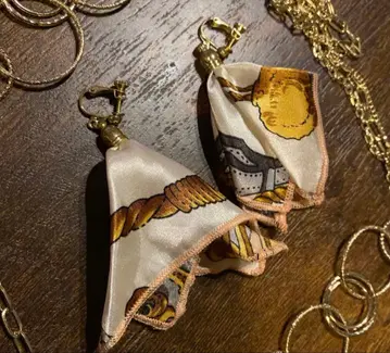 [vintage] 쇼와 레트로 핸드메이드 스카프 리메이크 귀찌