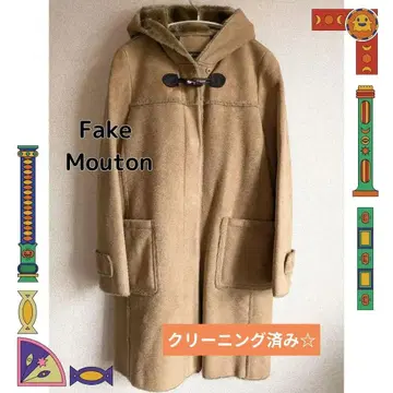 페이크 무스탕 [ 후드 부착 포근한 속기모 ] 색상: 베이지