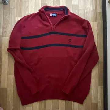 90s CHAPS 차프스 하프 지퍼 스웨터 빨간색