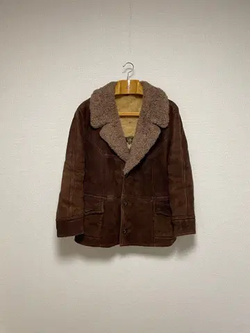 70s 80s 리얼 무스탕 런치 자켓 브라운 보아