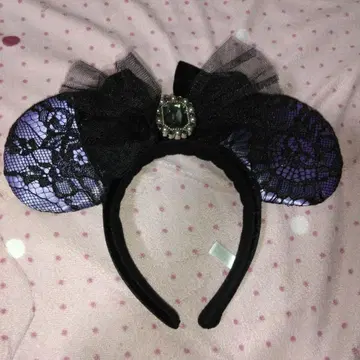 블랙과 보라색의 디즈니 할로윈 2024 미니 머리띠