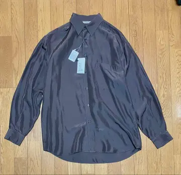 AURALEE 다크 브라운 실크 셔츠 사이즈 5