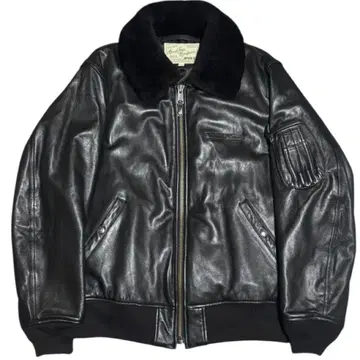 킹 사이즈 2XL 새상품급 AVIREX 양가죽 B-15 옷깃 무스탕 블랙