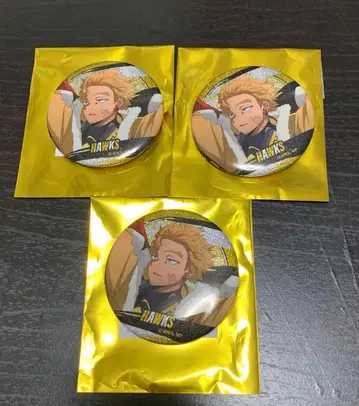 나의 히어로 아카데미아 도큐 콜라보 호크스 메탈 캔뱃지 레어 3개 세트