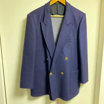 DORMEUIL 네이비 더블 브레스트 자켓 L