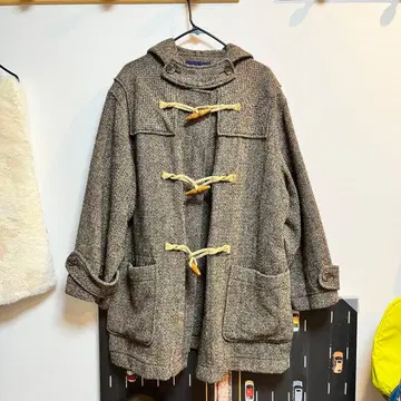 90s Ralph lauran 울 더플 코트 레어 헤링본