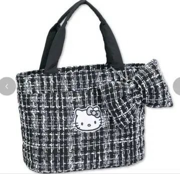 새상품 리본 참 포함 토트백 키티 트위드 리본 아베일 키티