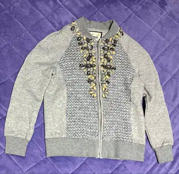 [새상품급] 그레이스 콘티넨탈 비쥬 자수 집업 맨투맨 가디건