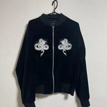 짧은 기장 벨로아 시크 스타일 스카잔 드래곤 자수