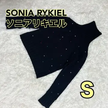 새상품급 SONIARYKIEL 도트 자수 터틀넥 38 S 소니아 리키엘