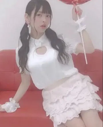 미사용 로즈마리 소와르 레이스 프릴 스커트 정가 19,800엔