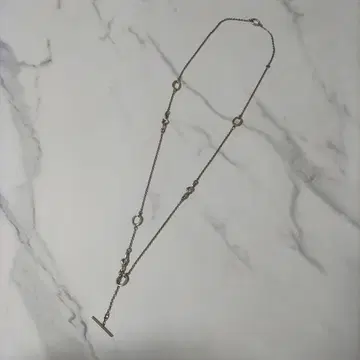 단종 PANDORA 실버 롱 체인 목걸이 조정 가능