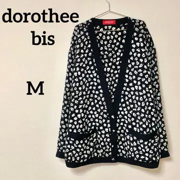 dorothee bis 꽃무늬 가디건 M 블랙 화이트
