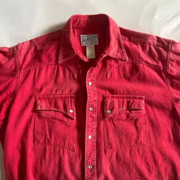 Rockmount 락마운트 웨스턴 셔츠 M 코튼 빨흰 스티치