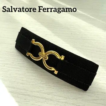 새상품급 Salvatore Ferragamo 간치니 머리핀 블랙