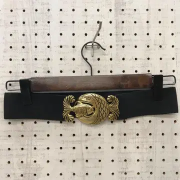 앤티크풍 올드 아트 구제 의류 잡화 메탈릭 버클 물고기 밴딩 벨트