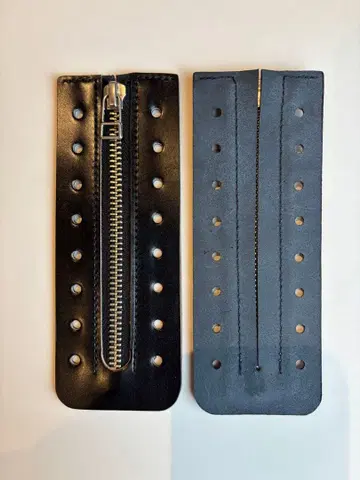 8홀 부츠용 지퍼 유닛 블랙 로우 왁스 처리 차심