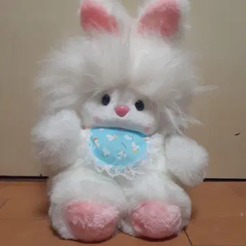 레어 쇼와 레트로 레트로 팝 퍼 토끼 봉제 인형 멜로디가 나는