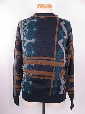 RAIKA 라이카 니트 스웨터 올 패턴 남색 그린 브라운 남성용 L