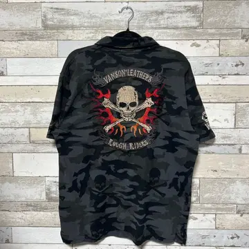 Vanson Leathers 카모플라주 피케 셔츠 Y2K