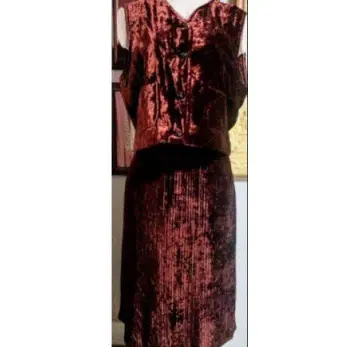 미사용 새상품 SEVENTY 셋업 베스트 미디 스커트 벨벳