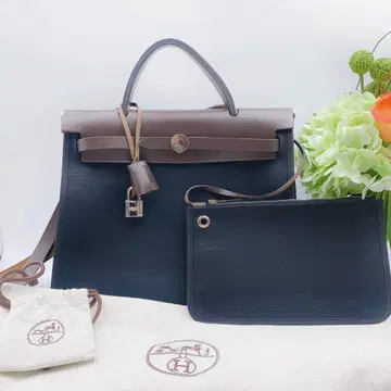 에르메스 네이비 브라운 숄더백ad