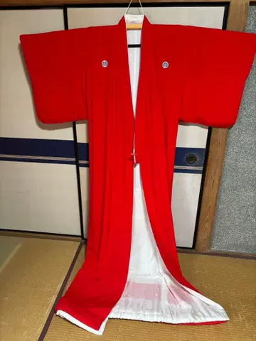 빨간색 순수 실크 밑단 끌림, [ 교라 센다이하기 ] 마사오카용