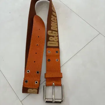D&G 로고 벨트 브라운/오렌지
