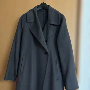 유니클로 질 샌더 콜라보 그레이 롱 코트 M 사이즈 허리 벨트 포함