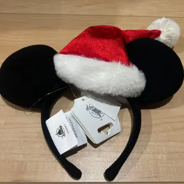 택 포함 새상품 홍콩 디즈니 크리스마스 미키마우스 산타 모자 머리띠
