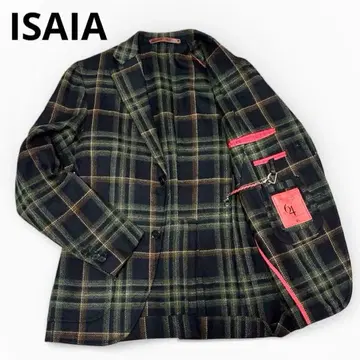 새상품급 ISAIA 최고급 테일러드 자켓 체크 캐시미어 이태리제 42