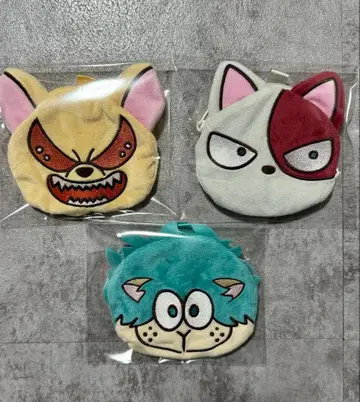 2 히로아카 애니멀 페이스 파우치 3종 세트 나의 히어로 아카데미아