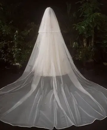 베일 새틴 리본 파이핑 롱 3미터 결혼식 웨딩