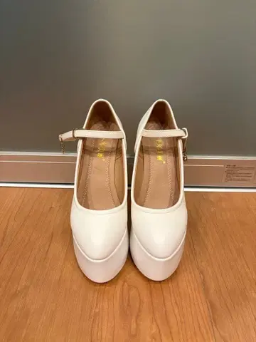 웨딩 슈즈 스트랩 화이트 결혼식 15cm 힐 23cm