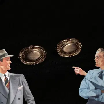 빈티지 커프스 넥타이 액세서리 골드 톤 쇼와 레트로 신사