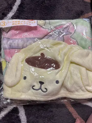 산리오 후드 부착 담요 약 70cm x 120cm