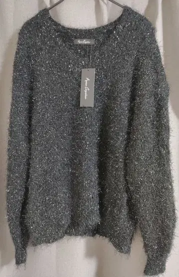 택 포함 새상품 앙코 키네 키라키라 필름 니트 풀오버 블랙 L