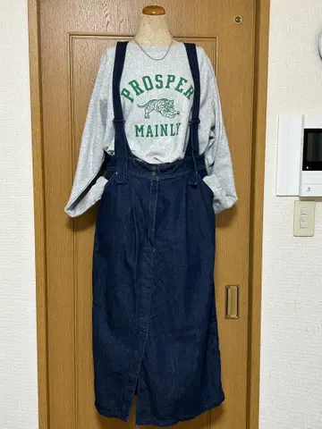 ANTGAUGE 데님 소재 살로펫 스커트 워셔블